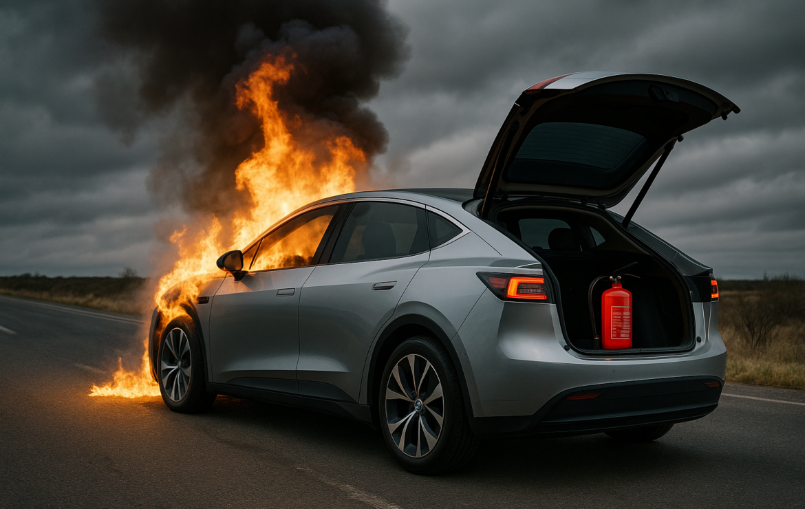 ¿Qué pasa si tu coche se incendia? Cómo actuar y por qué deberías llevar un extintor en el maletero