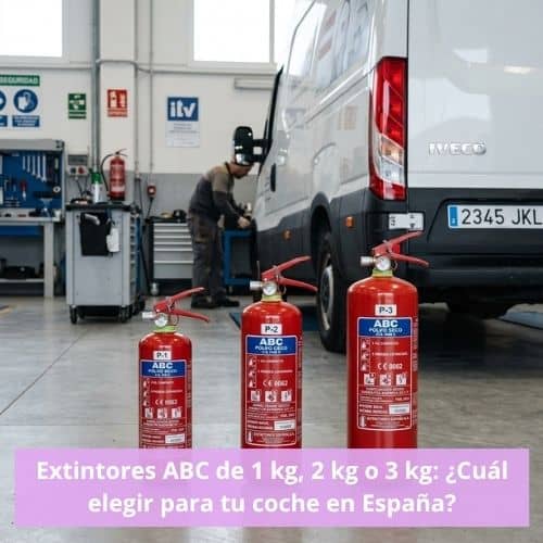 Extintores ABC de 1 kg, 2 kg o 3 kg: ¿Cuál elegir para tu coche?