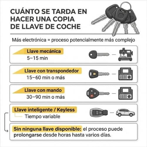 Cuanto se tarda en hacer una copia de llave de coche