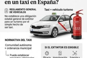 ¿Es obligatorio llevar un extintor en un taxi en España? Normativa vigente